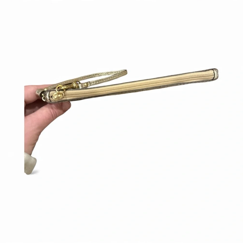 Coach Gold and Silver Patterned Wristlet - Picture 3 of 4